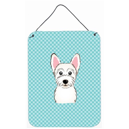 Carolines Treasures Checkerboard Blue Westie Wall and Door Hanging Prints BB1164DS1216